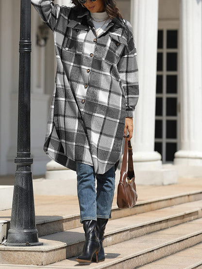 Flannel Pocket Plaid Cardigan