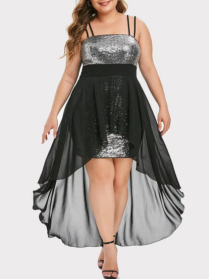 Women's High Low Sequin Maxi Cocktail Dress