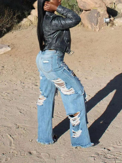 High Waist Ripped Jeans