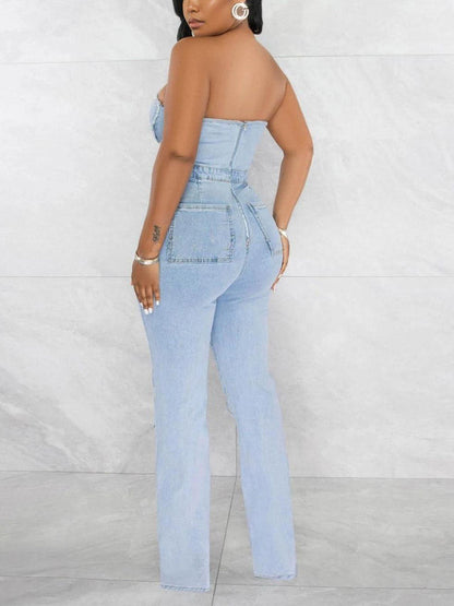 Strapless Denim Jumpsuit