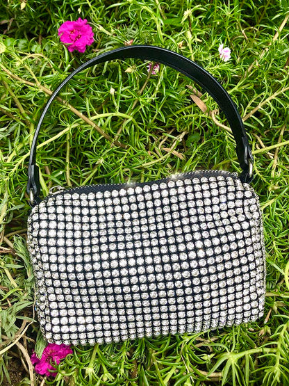 Women's Rhinestone Zipper Bag