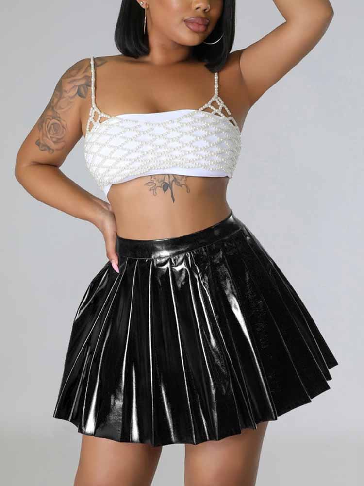 Metallic Pleated Skirts