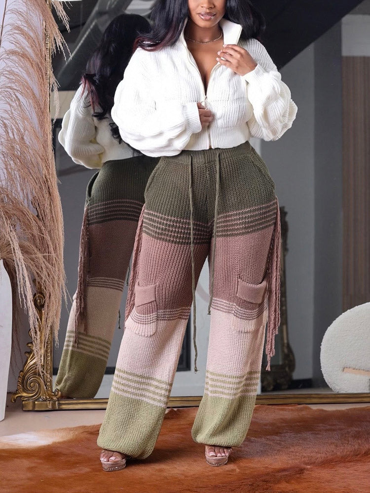Fringe Knit Jacket & Pants