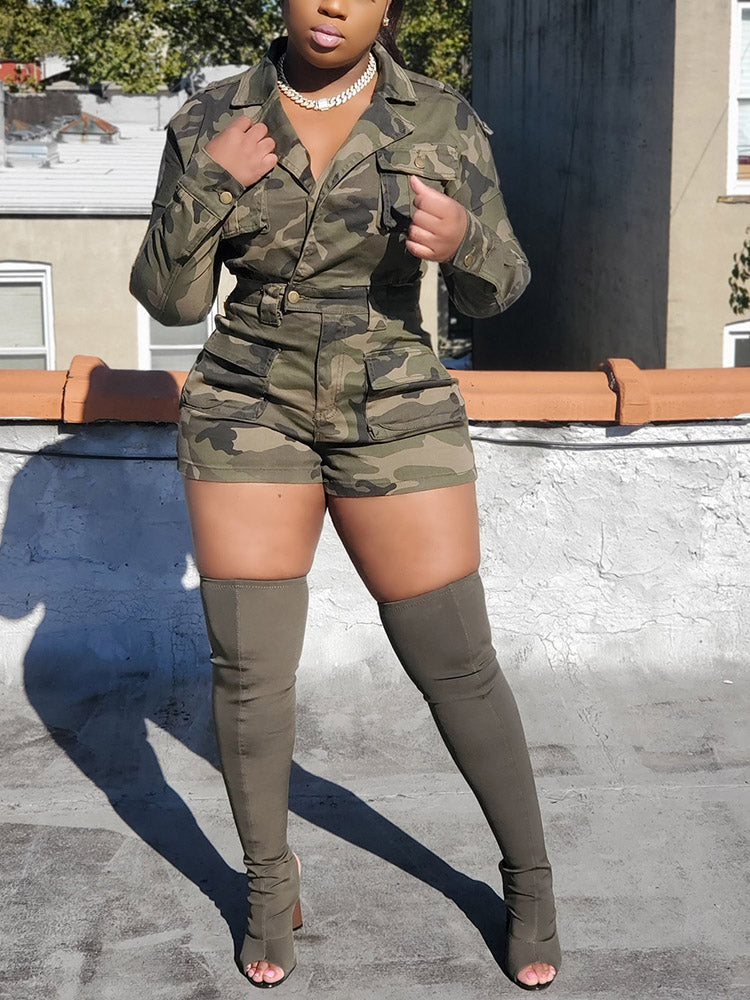 Camouflage Pocket Romper