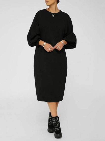 Three-Quarter Sleeve Midi Dress