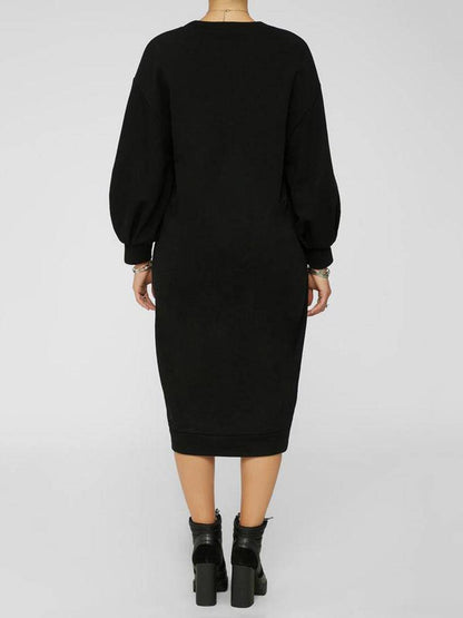 Three-Quarter Sleeve Midi Dress