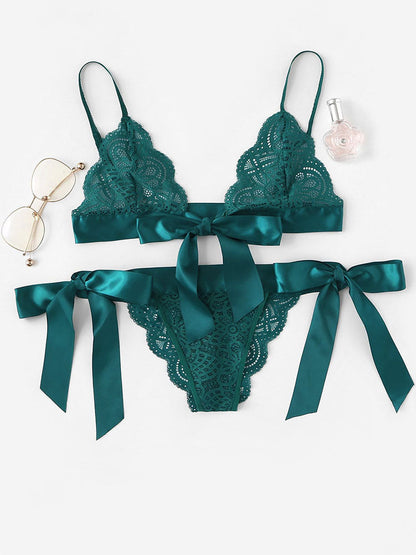 Knotted Lace Lingerie Set