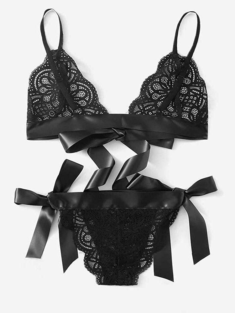 Knotted Lace Lingerie Set