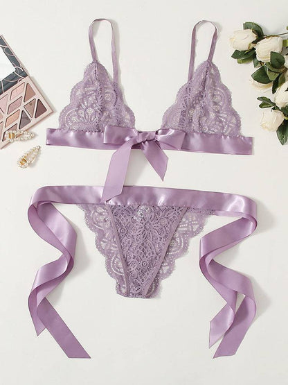 Knotted Lace Lingerie Set