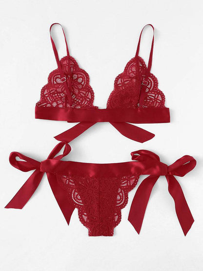 Knotted Lace Lingerie Set