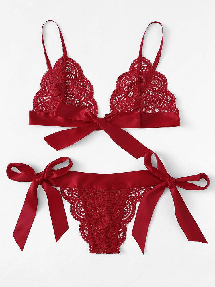 Knotted Lace Lingerie Set