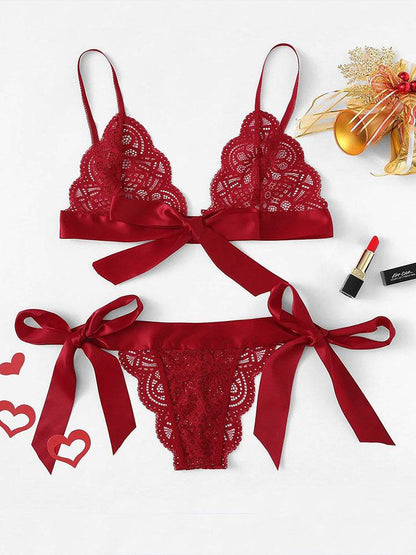 Knotted Lace Lingerie Set