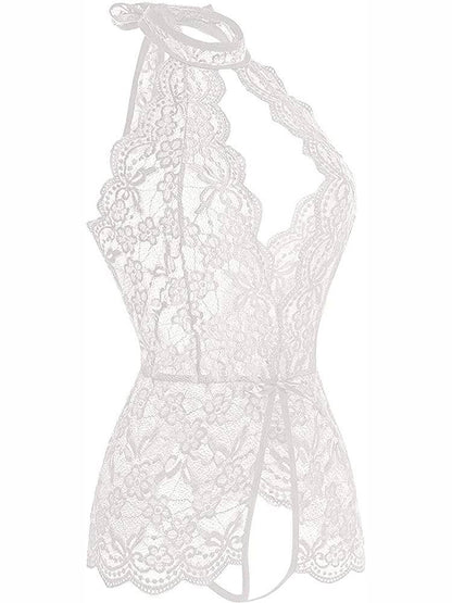 Lace One-Piece Teddy Crotchless Lingerie