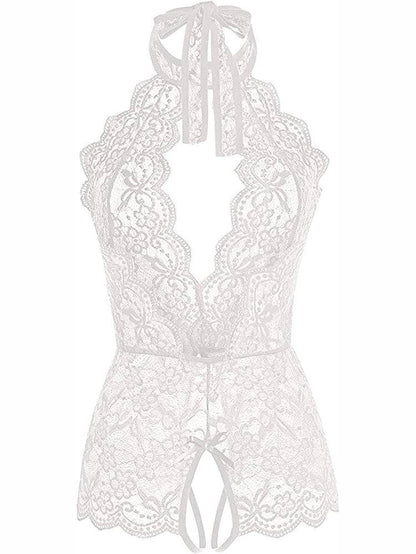 Lace One-Piece Teddy Crotchless Lingerie