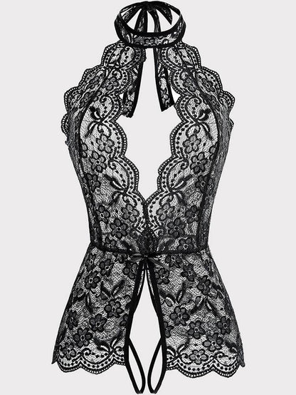 Lace One-Piece Teddy Crotchless Lingerie