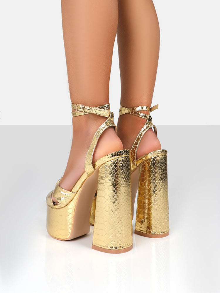 Metallic Platform High Heels