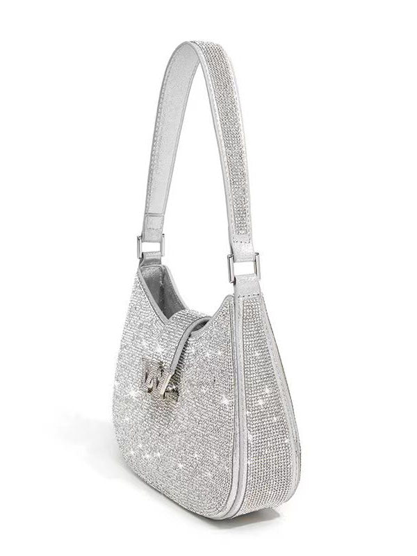 Women's Rhinestone Saddle Shoulder Bag