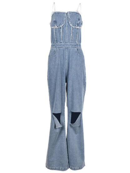 Strapless Denim Jumpsuit