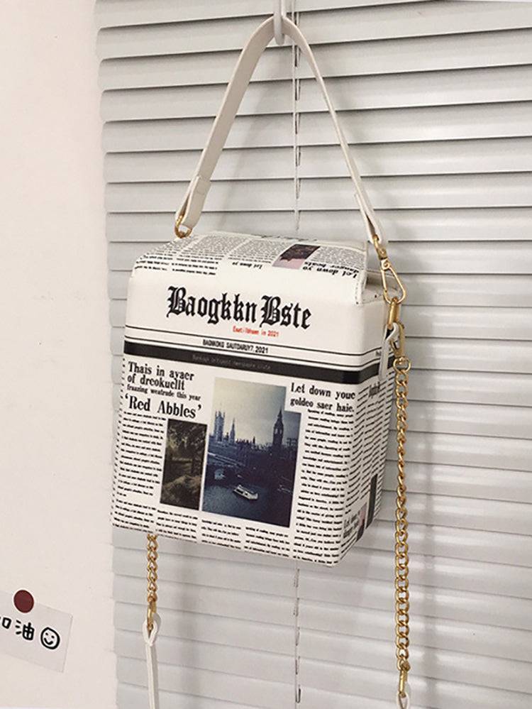 Women's Newspaper News Box Bag