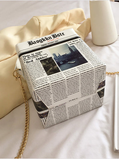 Women's Newspaper News Box Bag