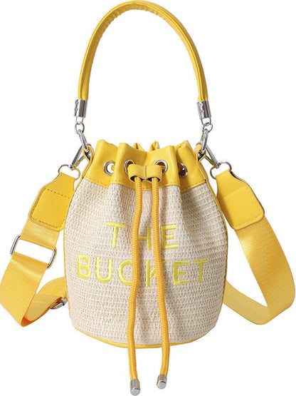 Women's Straw Bucket Bag