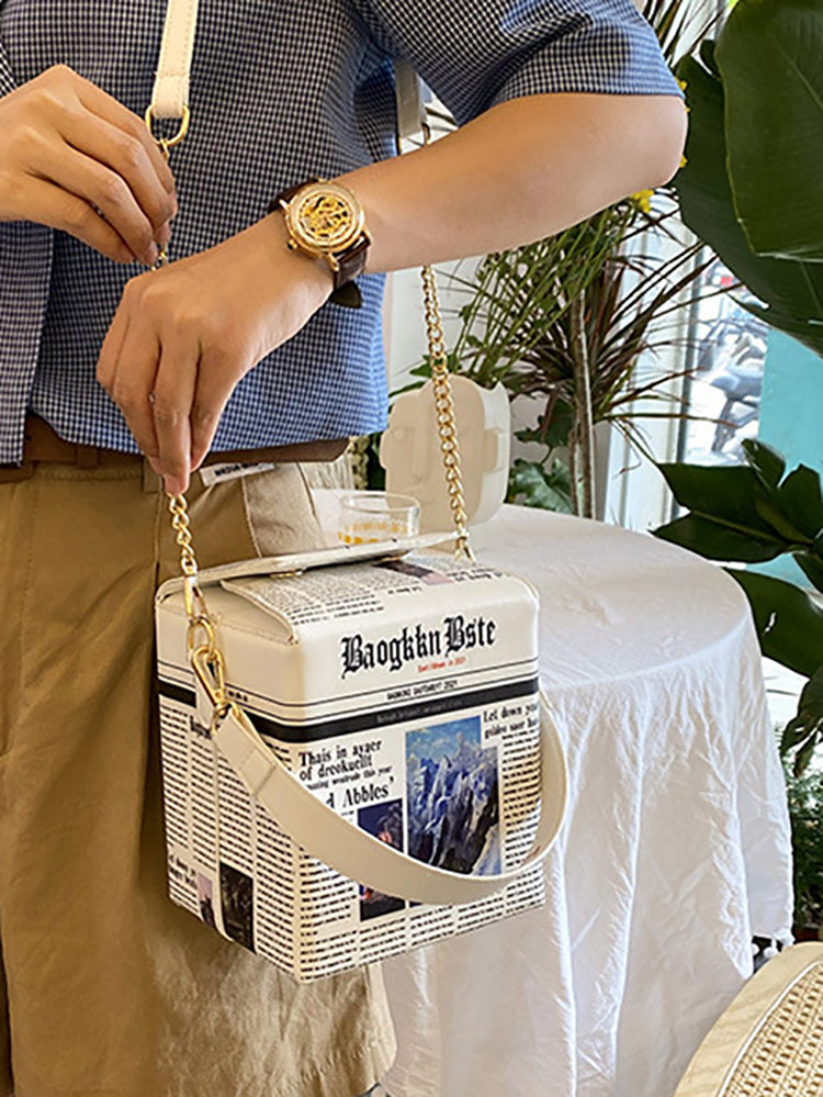 Women's Newspaper News Box Bag