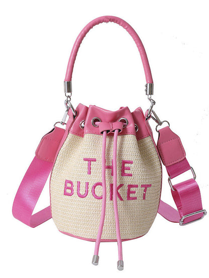 Women's Straw Bucket Bag