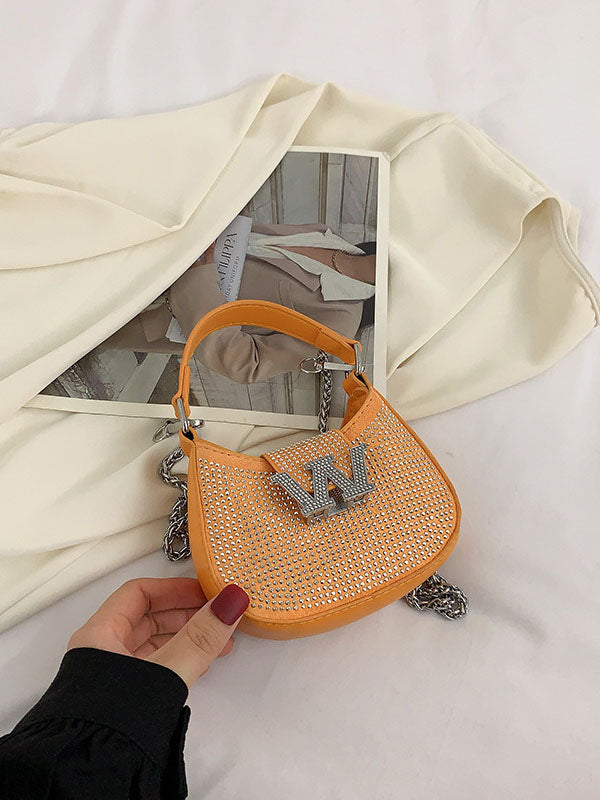 Women's Rhinestone Saddle Shoulder Bag