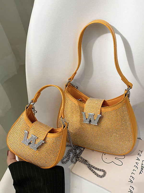 Women's Rhinestone Saddle Shoulder Bag