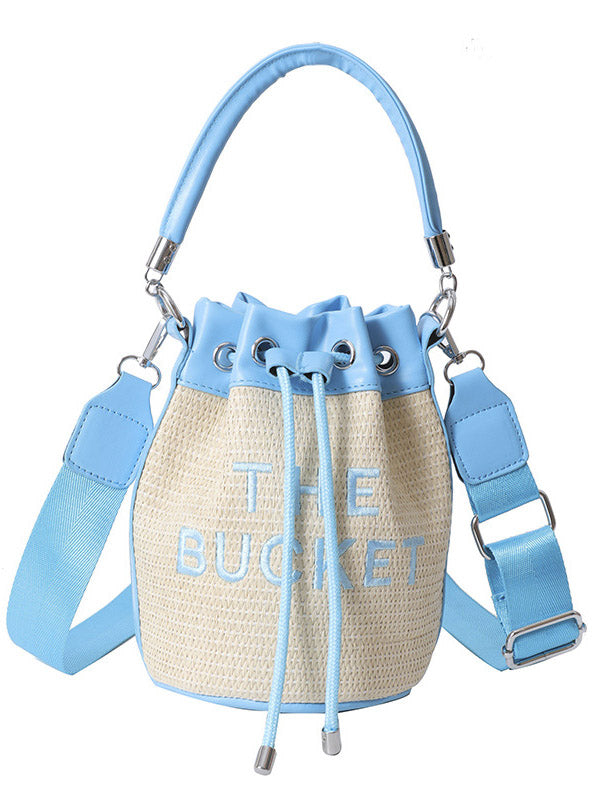 Women's Straw Bucket Bag