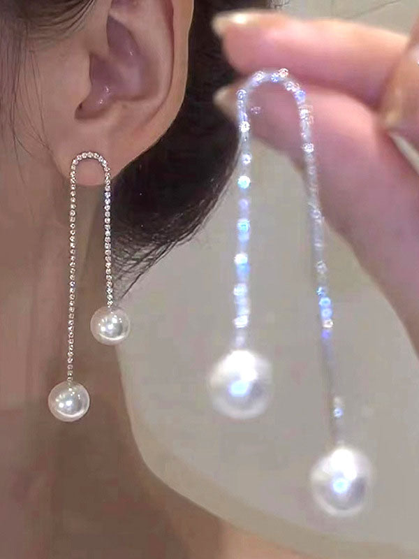 Women's Pearl Tip Drop Earrings