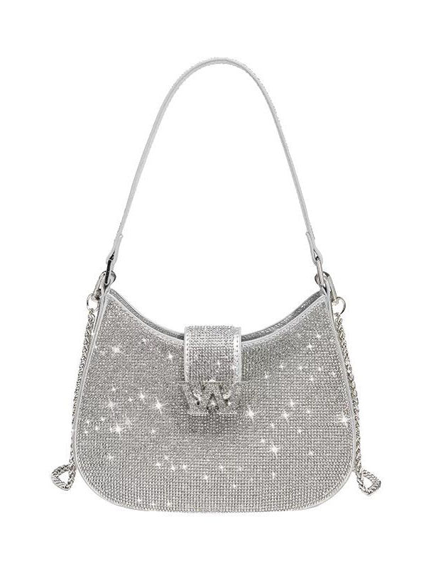 Women's Rhinestone Saddle Shoulder Bag