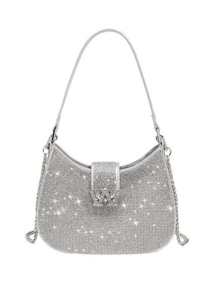 Women's Rhinestone Saddle Shoulder Bag