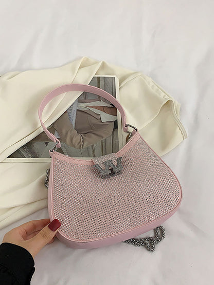 Women's Rhinestone Saddle Shoulder Bag