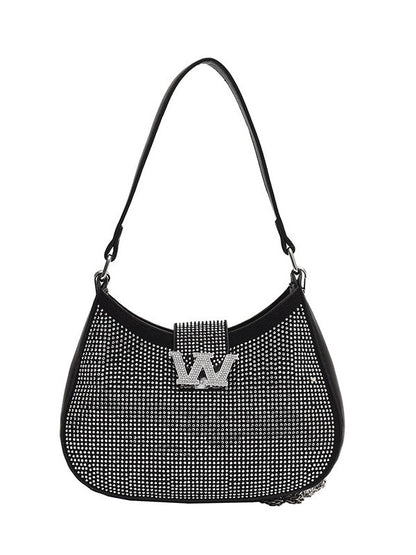 Women's Rhinestone Saddle Shoulder Bag