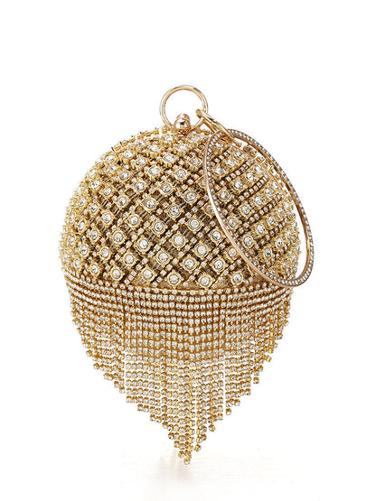 Women's Rhinestone Tassel Evening Clutch