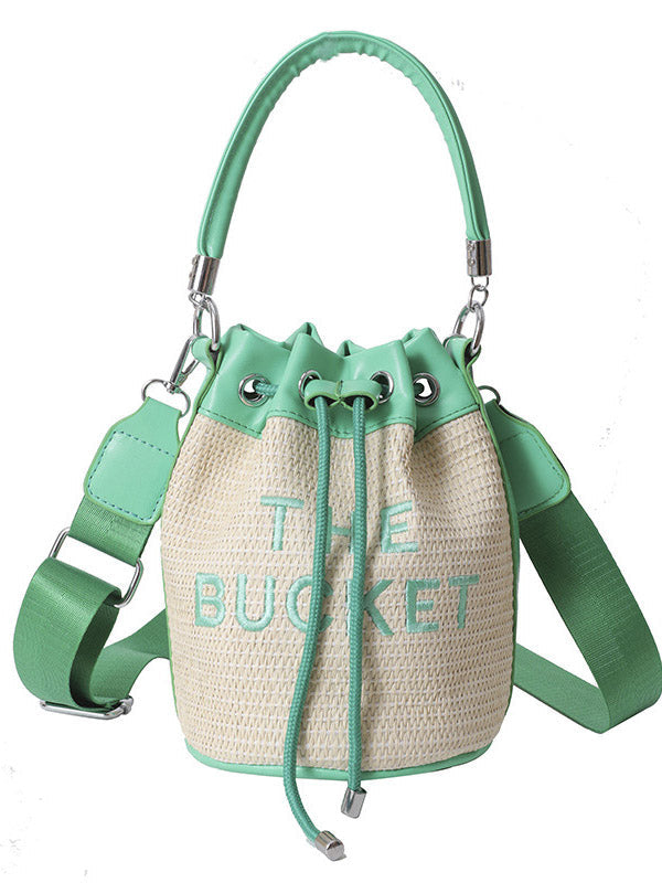 Women's Straw Bucket Bag