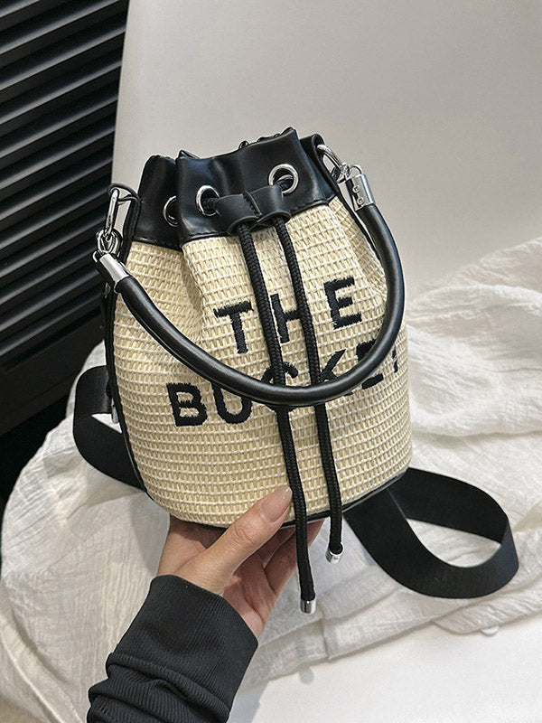 Women's Straw Bucket Bag