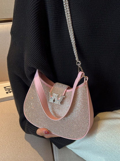 Women's Rhinestone Saddle Shoulder Bag