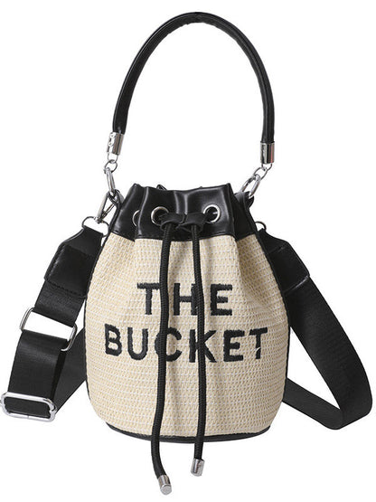 Women's Straw Bucket Bag