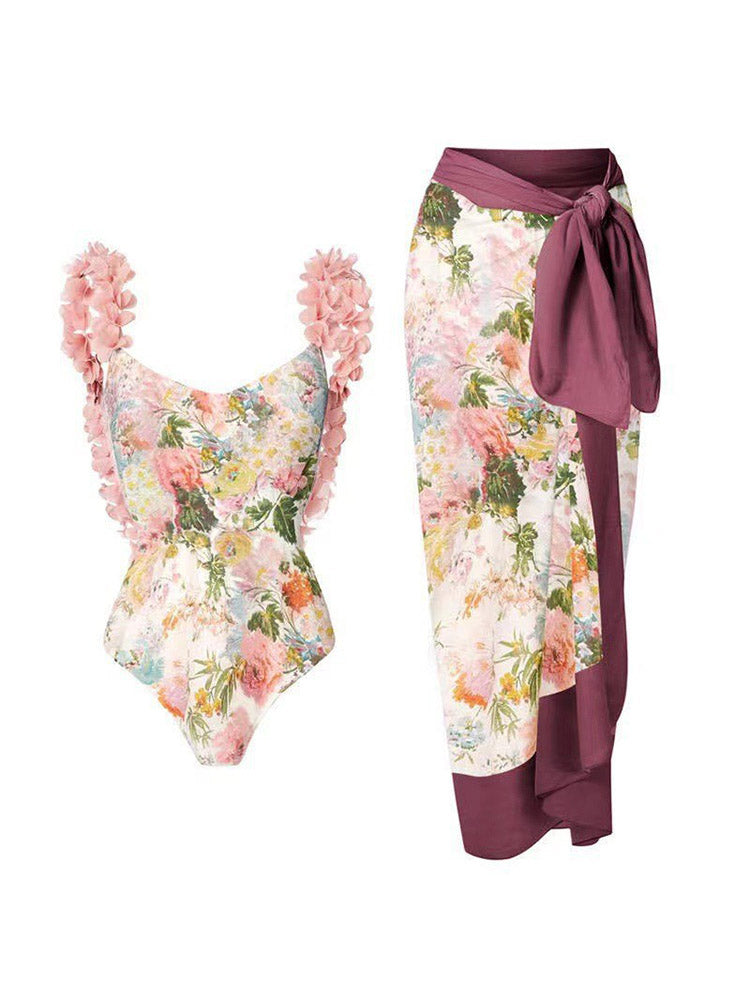 Floral Strap Swimsuit Set