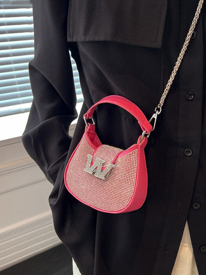 Women's Rhinestone Saddle Shoulder Bag