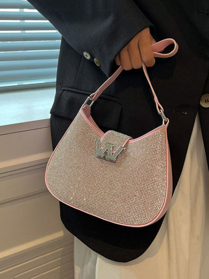 Women's Rhinestone Saddle Shoulder Bag