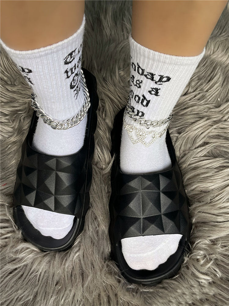 Stud Textured Soft Sole Slides