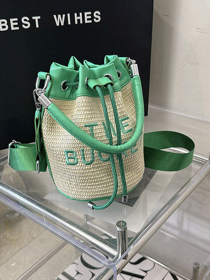 Women's Straw Bucket Bag