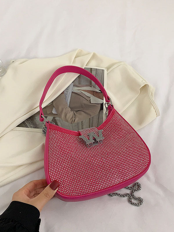 Women's Rhinestone Saddle Shoulder Bag