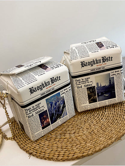 Women's Newspaper News Box Bag