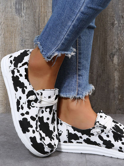 Leopard Lace Up Sneakers