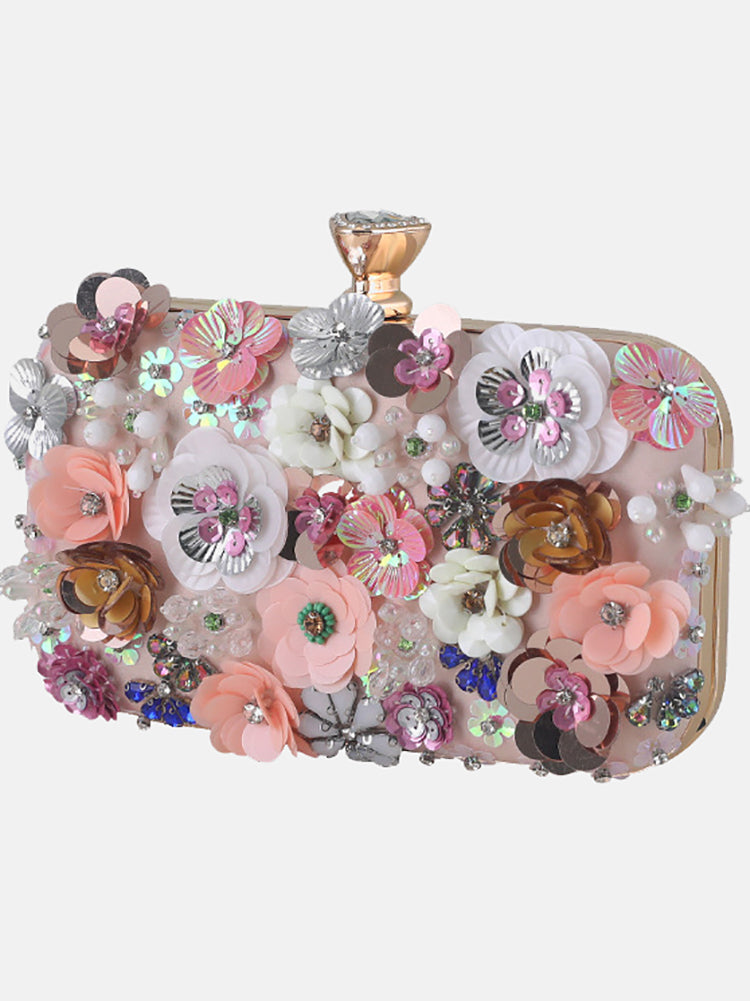 Women's Rhinestones Pearl Floral Bag