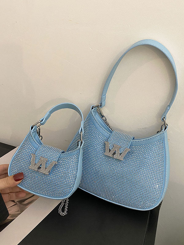 Women's Rhinestone Saddle Shoulder Bag